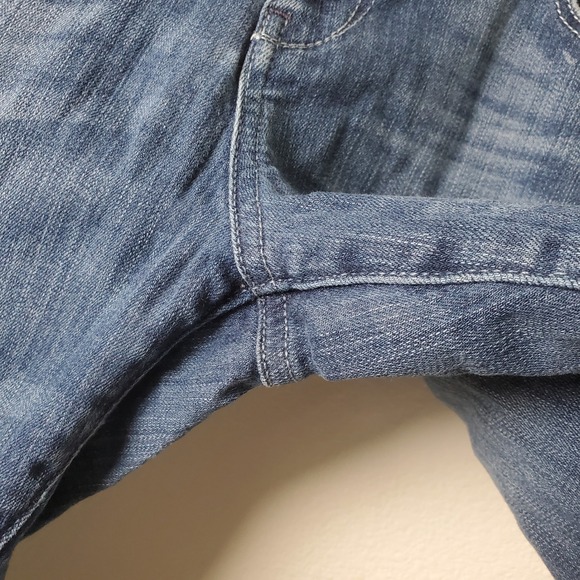 Anthropologie Pilcro and the Letterpress Patched Distressed Jeans Blue Size 32 - Picture 9 of 13